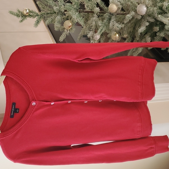 Banana Republic Sweaters - Banana Republic red cardigan with sparkly buttons.